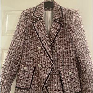 Veronica Beard Pink Bouclé Double-Breasted Blazer Buy or Trade